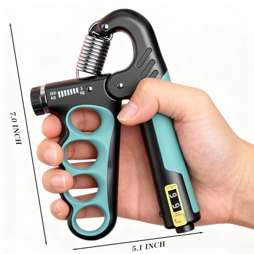 2PCS Adjustable Hand Grip Strengthener (11-220LB) - Automatic Counter Hand Wrist Forearm Exerciser, Grip Strength Trainer for Athletes, Musicians, Injury Recovery & Physical Therapy (Yellow)