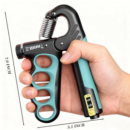2PCS Grip Strength Trainer, 11-220LBs Adjustable Hand Gripper Strengthener with Automatic Counter, Hand Wrist Forearm Exerciser for Athletes, Musicians, Injury Recovery & Physical Therapy - color: Gray