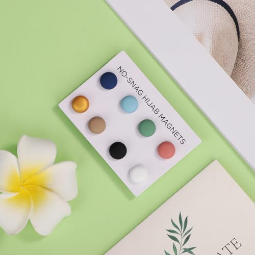 8pcs Magnetic Hijab Pins, Small Hijab Magnets Multi-Purpose No-Snag Scarf Clasp Pinless Brooch for Women Men Shawl Scarves Clothes - color: Colorful 2