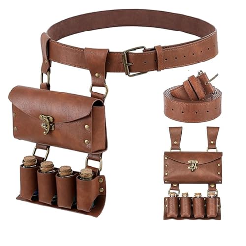 Belt Pouch Waist Bag Fanny Pack Medieval Vintage Leather Pouch Cellphone Holder Holster Carry Belt Purse Pocket Casual Hiking Festival Renaissance Faire Costume Props Travel Wallet (K2-Brown) - color: K2 - Brown