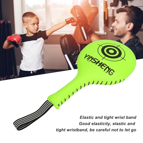 Generic Boxing Target Paddle Kickboxing Striking Target Pad Taekwondo Kick Pad PU EVA Smooth Anti Slip Surface Easy to Carry with and Footwork Feedback for Box - color: Fluorescent Green