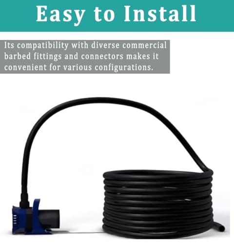 1/2" id - 25ft Black Vinyl Tubing Flexible PVC Irrigation Hose & 2 Clamps | Hybrid Hose Transfer Water Fuel Gas for Pond Fountain Garden Waterfall, Durable and Safe - size: 1/2" ID, style: 25 Feet