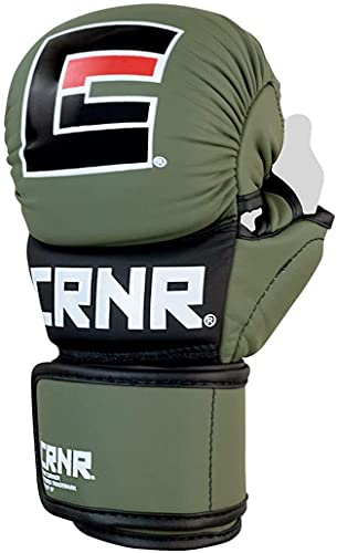 Combat Corner - MMA Spar Gloves for Men and Women - Kickboxing, MMA, Muay Thai Sparring Training Gloves | OD Green - size: Small-Medium