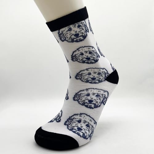Cute Goldendoodle Unisex Funny Novelty Socks, Funky Crazy Cool Crew Dress Socks - color: Cute Goldendoodle
