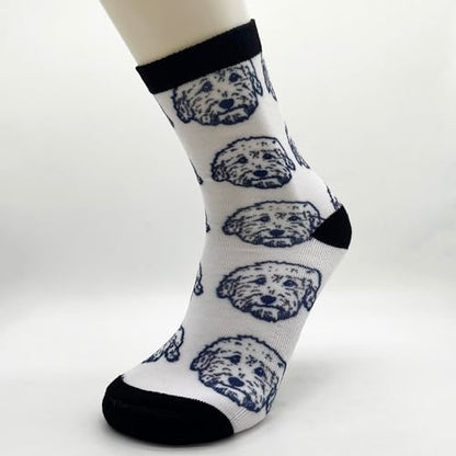 Cute Goldendoodle Unisex Funny Novelty Socks, Funky Crazy Cool Crew Dress Socks - color: Cute Goldendoodle