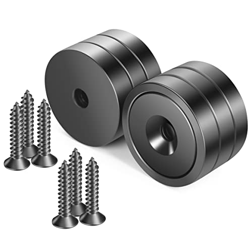 Neosmuk Black Magnets with Screws,130lbs+ Heavy Duty Rare Earth 6 Pack - color: Black, size: 130 lb