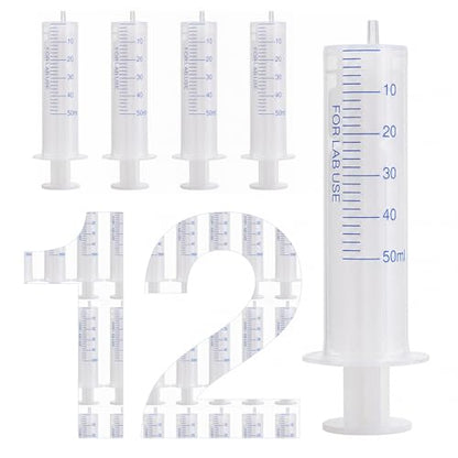 50ml Plastic Syringe, luer slip syringe, Used in Scientific Laboratories, Liquid refilling, DIY Crafts, Scientific Labs, 12/PK - size: 50ML