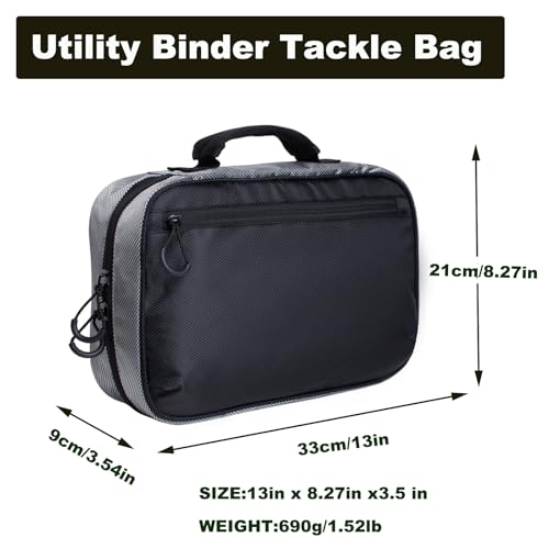 Raprance Fishing Lure Bag Baits Tackle Binder Organizer Storage Plastic Bag - color: Upgraded Black