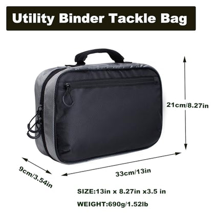 Raprance Fishing Lure Bag Baits Tackle Binder Organizer Storage Plastic Bag - color: Upgraded Black