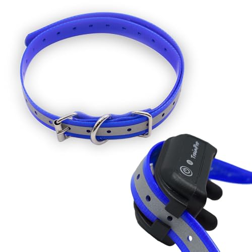 Waterproof TPU Replacement Strap for Dog Training Collar, 27.5 in - color: Blue Reflect
