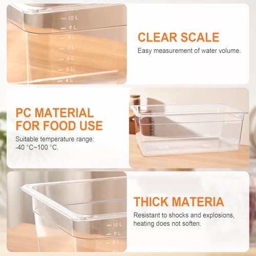 Large Sous Vide Container with Lid, 26 Qt, BPA-Free Clear Tub | BPA-free 26 Qt container with fitted lid reduces evaporation for batch cooking; fits Anova and most sous vide cookers. - color: Large Sous Vide Container-without accessories