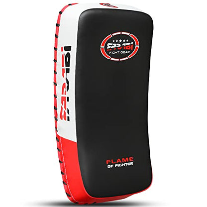 Farabi Thai Pad Training Kick Pad Curved Coaching Pad Kicking Mix Martial Arts x 1 Single Unit - color: Red
