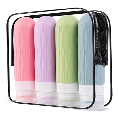 IYYI Travel Bottles for Toiletries, TSA Approved Travel Size Containers, Silicone Toiletries Bottles, Leakproof, Refillable Containers Kits for Shampoo and Conditioner (Bright, 90, Milliliters) - color: Bright