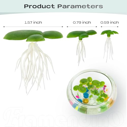 Framendino, 36 Pack Artificial Mini Duckweed with Root Plastic Floating Fish Plants for Aquarium Tank Decor - size: 36 Pack
