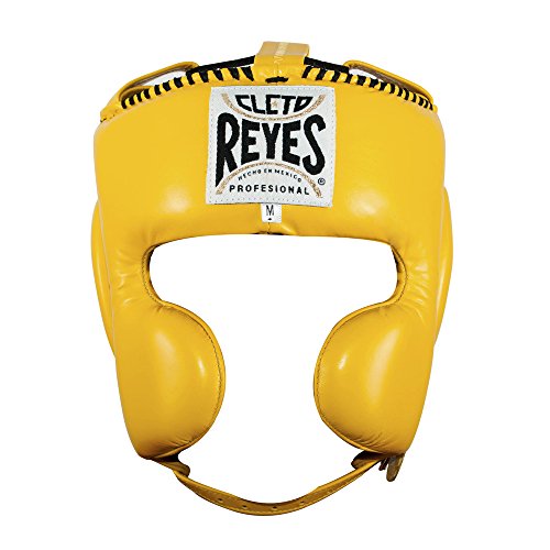 CLETO REYES Boxing Headgear with Cheek Protection for Men and Women, Protective Head Guard Face Saver, Sparring Fighting - color: Yellow, size: Small