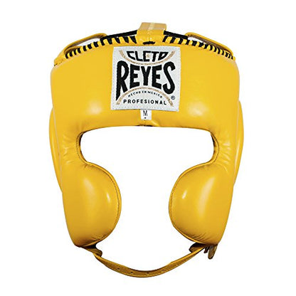 CLETO REYES Boxing Headgear with Cheek Protection for Men and Women, Protective Head Guard Face Saver, Sparring Fighting - color: Yellow, size: Small