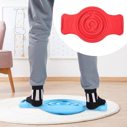 predolo Balance Board Maze Rocking Seesaw Sensory Training,Professional,Multipurpose,Labyrinth disks Wobble Board for Surfing Kids, Red