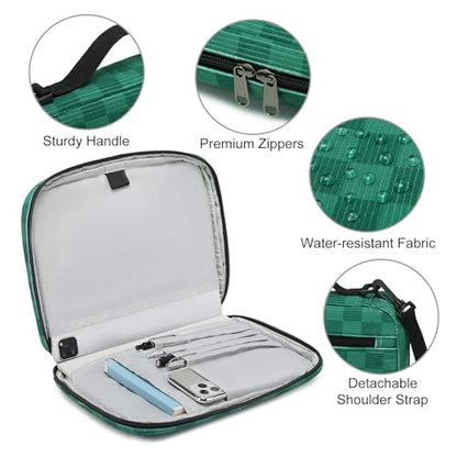Bible Cover Case for Women Large Bible Cover for Girls Bible Study Supplies Accessories with Handle and Shoulder Strap | Durable - color: Dark Green