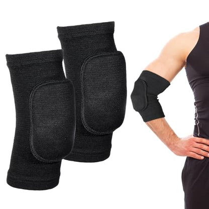 1 Pair Volleyball Elbow Pads, Black Arm Brace Ventilate Sport Elbow Protector Strap, Breathable Elbows Pads Arm Pad With Padded for Men and Women Basketball
