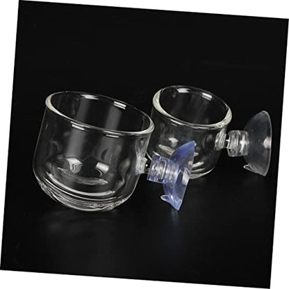 Enhance Your Aquarium Experience Glass Feeding Cups for Small Fish Aquarium Equipment Aquatic Supplies Size s - size: S