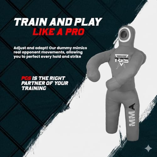 PGS Grappling Dummy Kids BJJ Wrestling Dummy Punching Bag Submission MMA Brazilian Jiu Jitsu Judo Karate Throwing Boxing Dummy Dummies for Practice UNFILLED - color: GREY, size: 40"(100 CM)
