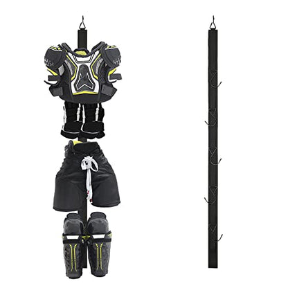 2Pcs Hockey Hanger Portable Hanging Dryig Rack Hockey Gifts for Home and Outdoor Using in Ice Hockey Skating Football Camping Fishing 5 Hooks - color: Black X2pcs