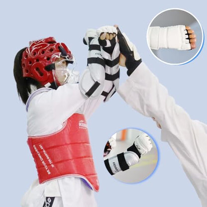 13 pcs Taekwondo Sparring Gear Set Ultimate Protective Gear for Taekwondo Karate Trainer Youth Adult - color: red, size: 1#