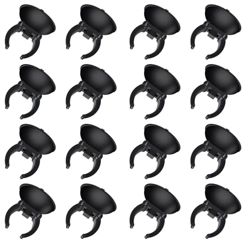 DZS ELEC 16PCS Aquarium Suction Cup Clips Black Heavy Duty Plastic Clamps for Aquarium Lamp Tubes and Heating Rods for Aquarium Heaters Tubing Plants and Decorations