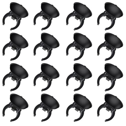 DZS ELEC 16PCS Aquarium Suction Cup Clips Black Heavy Duty Plastic Clamps for Aquarium Lamp Tubes and Heating Rods for Aquarium Heaters Tubing Plants and Decorations
