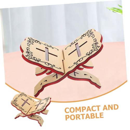 COHEALI Wooden Quran Holder Book Stand Detachable Reading Rack Compact Desktop Bookshelf for Quran Bible Piano Scores and Study Materials
