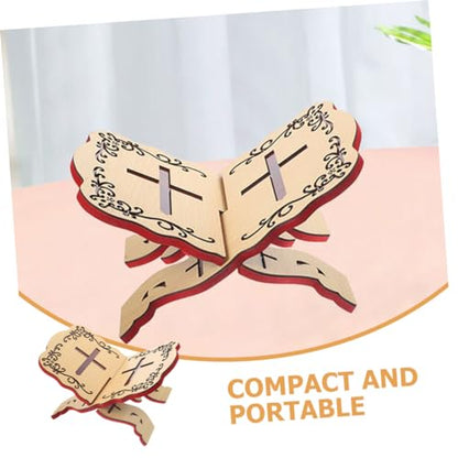 COHEALI Wooden Quran Holder Book Stand Detachable Reading Rack Compact Desktop Bookshelf for Quran Bible Piano Scores and Study Materials