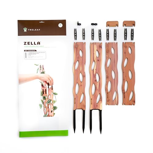 Zella Grande Starter Kit – Wooden Extendable Plant Trellis for Indoor Climbing Houseplants – Modular Plant Support with 2 Bases + 2 Extensions - Moss Pole Alternative - size: Grande Kit
