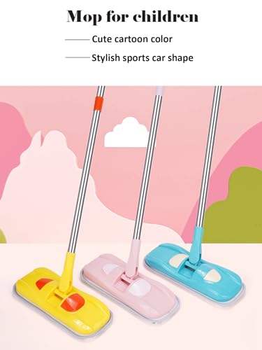 Mini Mop Small Mop for Kids Housekeeping Pretend Play Cleaning Toy Gift for Boys Girls (Pink) - color: Pink