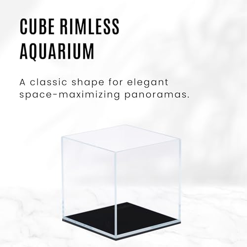 UNS Ultra Clear Rimless Tank - 33GAL | 125L - 19.68x19.68x19.68 | 50x50x50 CM, 8mm Glass Thickness, Leveling Mat Included - Low Iron, High Clarity Fish Tank w/ 45° Mitered Edge - [50C] - size: [50C] - 33 Gal - 19.68 x 19.68 x 19.68 in