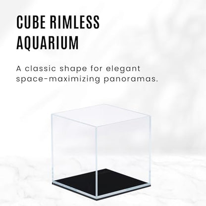UNS Ultra Clear Rimless Tank - 33GAL | 125L - 19.68x19.68x19.68 | 50x50x50 CM, 8mm Glass Thickness, Leveling Mat Included - Low Iron, High Clarity Fish Tank w/ 45° Mitered Edge - [50C] - size: [50C] - 33 Gal - 19.68 x 19.68 x 19.68 in