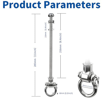 2-Pack Heavy Duty Swing Hangers with Bearings- 304 Stainless Steel Swing Set Brackets, 1500LB Capacity for Porch Swings, Hanging Chairs, Punching Bags, Gym Equipment - style: 2 Pack