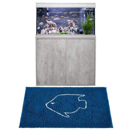 Drydiet Aquarium Mat, 20x36 Inch Large Fish Tank Cleaning Pad, Super Absorbent Chenille Sponge Pad, Protects Furniture from Water & Scratches, Decorative Floor Mat for Fish Hobbyists
