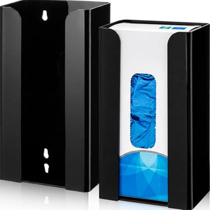 Weysat 2 Pcs Acrylic Glove Box Holder Dispenser Glove Holder for Wall Mount Acrylic Rack Wall Floating Mask Dispenser for Medical Latex Rubber Disposable Mitten Boxes (Black,Vertical Style) - color: Black, style: Vertical Style