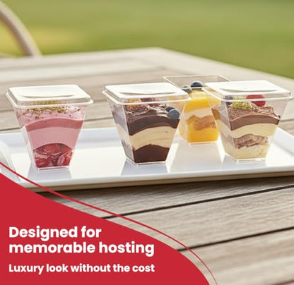 100 Pack 5oz Mini Dessert Cups with Lids and Spoons Parfait Shooter | 300 pcs: 100 cups, 100 lids, 100 spoons. Mini cheesecake, tiramisu, appetizer cups. Vasos para postres con tapa. Free eBook. - style: 100 Cups + 100 Spoons + 100 Lids