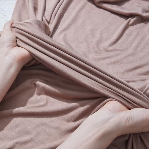 Instant Jersey Cotton Hijab Scarf for Women, Non-See Through Tieback Muslim Head Scarf - color: Light Brown