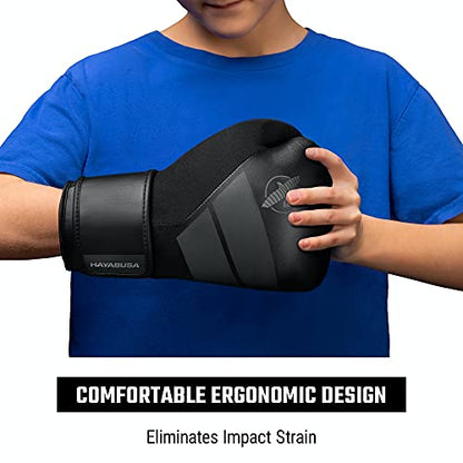 Hayabusa S4 Kids Boxing Gloves for Boys and Girls - color: Black, size: 8oz
