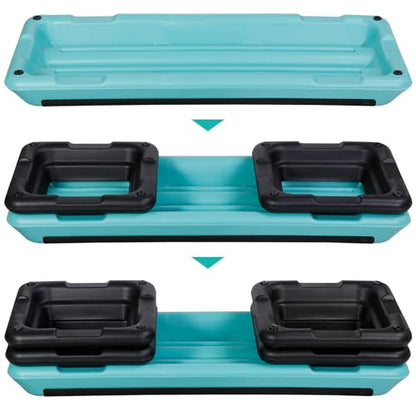 F2C 43 inch Aerobic Exercise Step Platform Adjustable Height Stepper Exercise Workout Step Bench with 4 Risers 4" - 6" - 8" Large Fitness Exercise Stair Step for Home Gym Fitness Training - color: Green
