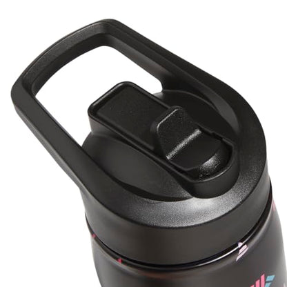 adidas Stainless Steel Metal Water Bottle 20 oz (600 mL) Straw Lid - color: 3 Bar Toss Black-clear Pink/Black/Clear Pink