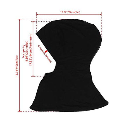 GERINLY Solid Women's Muslin Hijab Sport Head Scarf - Plain Under Scarf Muslimah Turban Cap - Ramadan Accessory - color: Black