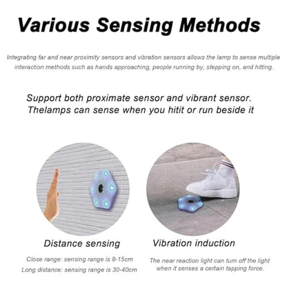 Sports Agility Lights Training Kit, 8Pcs Reaction Training Lights, Automatic Brightness Adjustment, Viewing Angle Increased to 270°, App Connectivity, for Basketball, Fitness, Football, Boxing