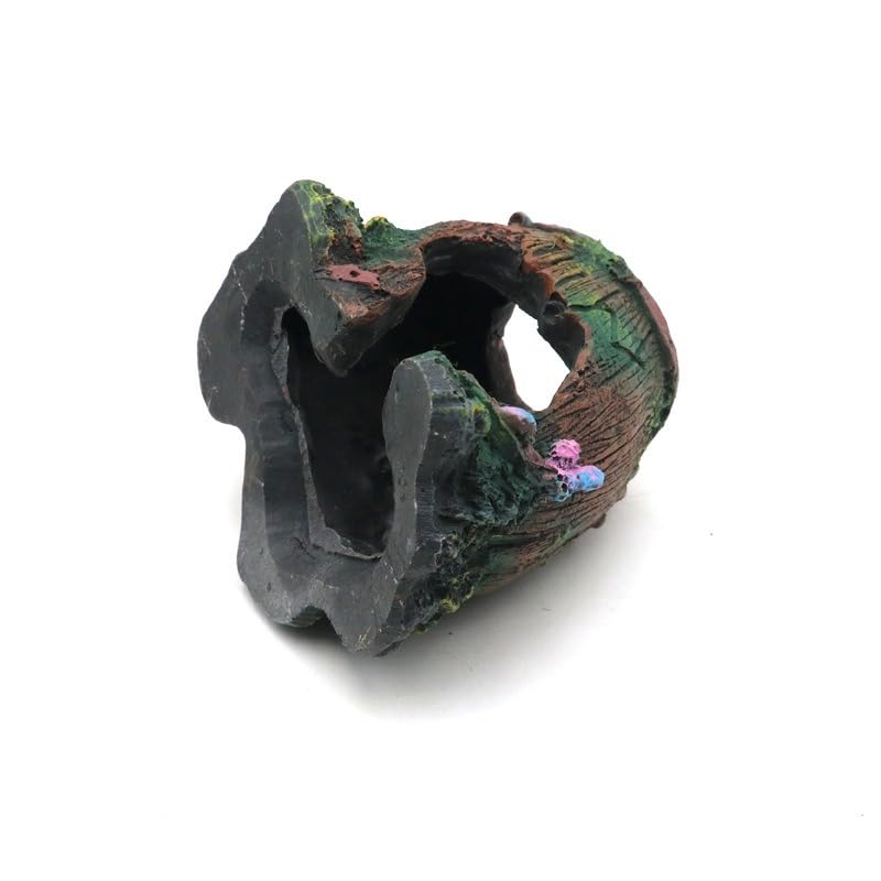 Aquarium Accessories Fish Tank Decor, Resin Craft Antique Shell Barrel Hideout for Fish Tank & Reptile Terrarium Decoration