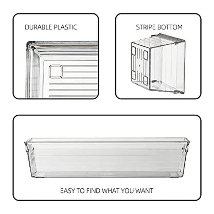 Clear Plastic Drawer Organizer Tray for Vanity Cabinet (Set of 10),Storage Tray for Makeup, Kitchen Utensils, Jewelries, and Gadgets