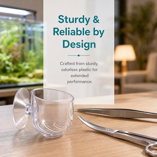 2 Pcs Fish Tank Plant Holder with Suction Cup Glass Aquarium Planter Pots for Aquatic Plants Fishtank Planting Baskets for Water Decor Hanging Aquarium Holders for Decoration