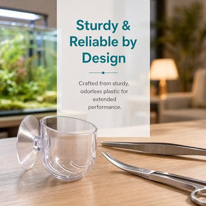 2 Pcs Fish Tank Plant Holder with Suction Cup Glass Aquarium Planter Pots for Aquatic Plants Fishtank Planting Baskets for Water Decor Hanging Aquarium Holders for Decoration