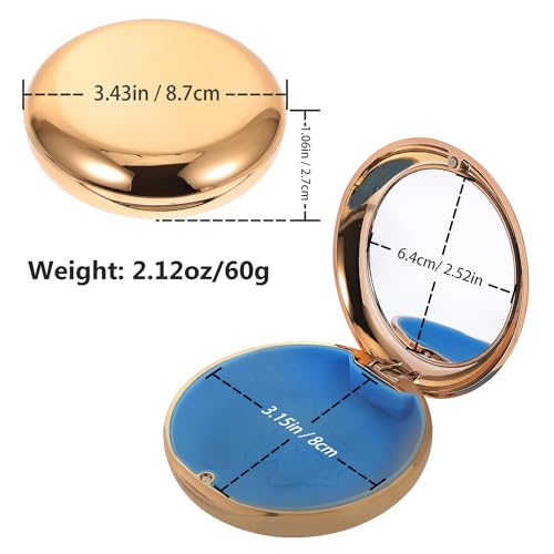 Retainer Case with Mirror, Cute Retainer Holder Case, Slim Aligner Case with Removal Tool, Magnetic Closure, Convenient Orthodontic Case for Invisalign/Night Guard/Mouth Guard - color: Gold